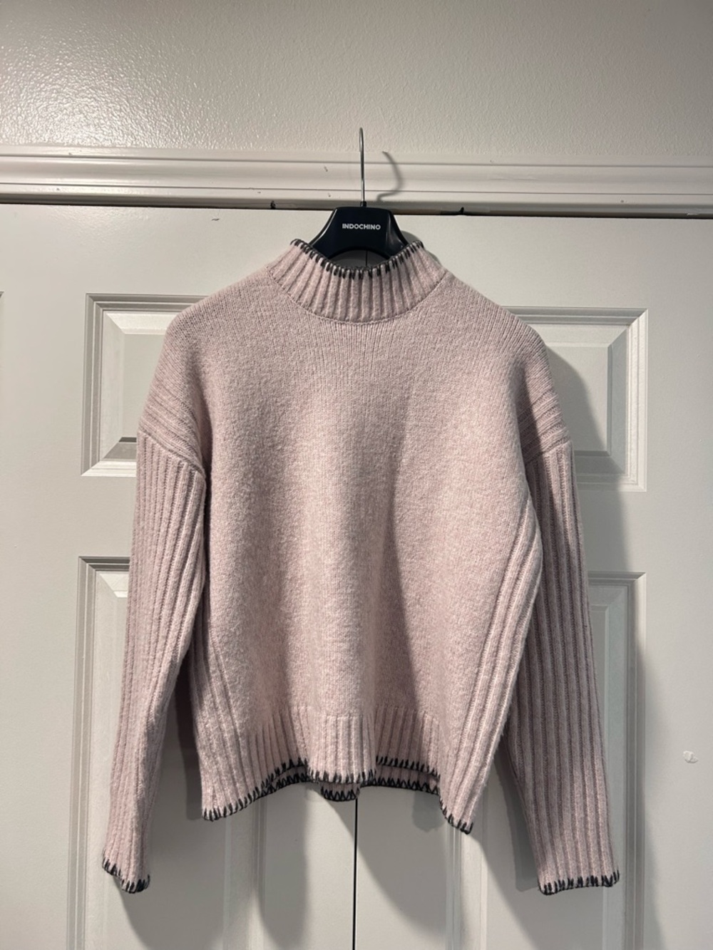 Joie tan Mock Neck Ribbed Sleeve Sweater Women’s size S